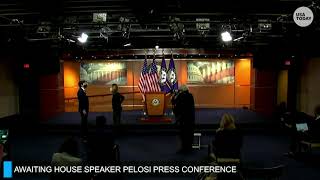 Pelosi holds weekly press conference a day after mob stormed the Capitol.