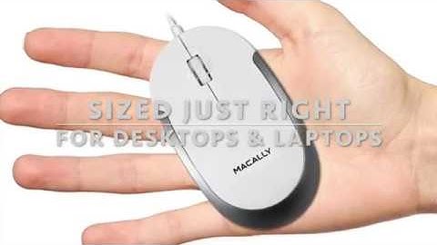 Macally DYNAMOUSE USB Optical Quiet Click Mouse for Mac/PC in White & Aluminum