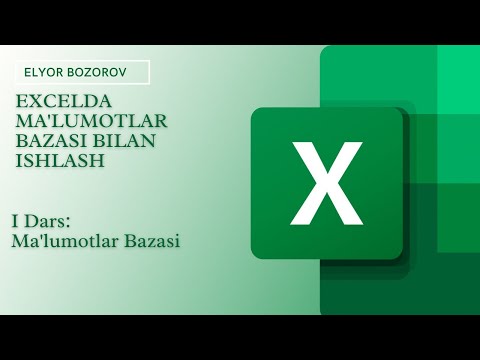EXCEL: Ma’lumotlar Bazasi