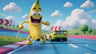 🍌😱 Monster Banana Chases Lightning Race Car! 🚗💨 | Funny Kids Cartoon #shorts