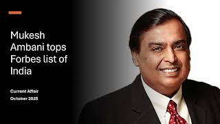 Mukesh Ambani Tops Forbes India Rich List 2025 🔥 | India’s Richest Billionaires Revealed!