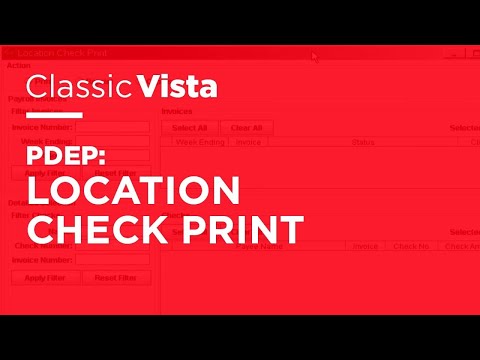 Classic Vista - PDEP - Location Check Print