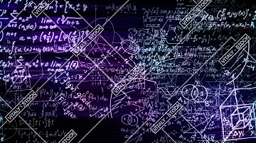 The abstract mathematical formulas moves in the virtual space