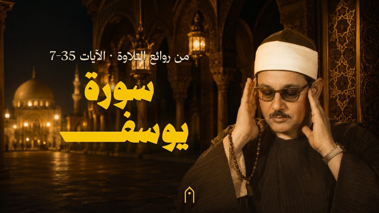 سورة يوسف الآيات ⁦7-35⁩ | تلاوة مجودة | محمود علي البنا | مكتوبة HD