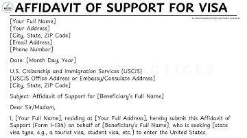 How To Write An Affidavit of Support for Visa Applications Form I 134 Step Guide | Writing Practices