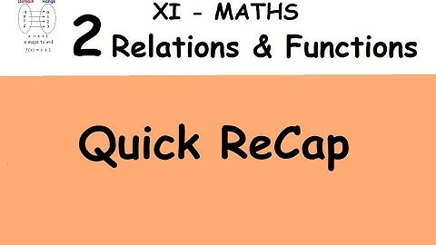 Kerala State 11th maths - Relations & Functions in Malayalam - Quick Recap