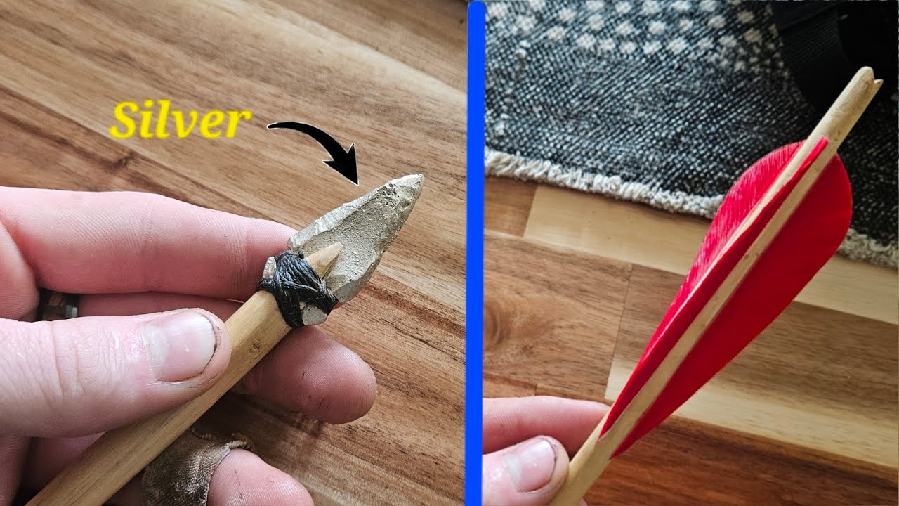 Hand Crafting an Arrow With Silver Arrow Head