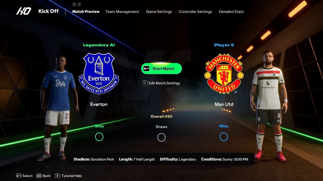 ⚽ EA SPORTS FC 25 ♌ Premier League 25/26 - Everton 🆚 Manchester Utd  ⌨️ {Legendary Ai} [RX 6600 🦅]