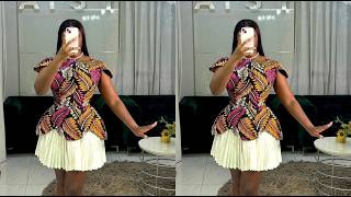 How to cut and sew a Top with Curved edges hemline and a pointed cap sleeve