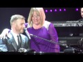 Gary Barlow on stage with 'Michelle' Nottingham 17 April 2014