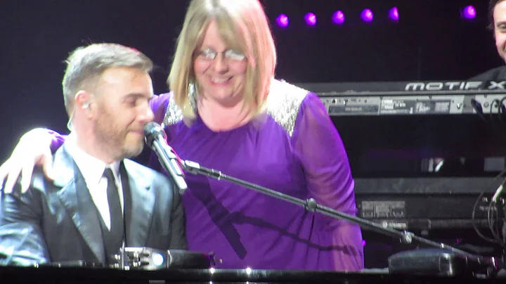 Gary Barlow on stage with 'Michelle' Nottingham 17...