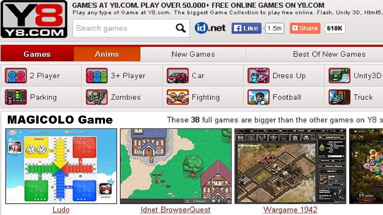 Y8.COM new WebSite layout 2014 - Y8 Games 