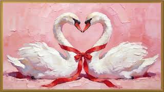 Frame TV Art 4K Valentine's Day 💖 Vintage Swan Love Painting | Romantic Valentine TV Art Screensaver screenshot 3