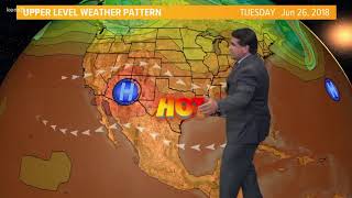 First Alert Forecast: Scattered showers Monday; High 90s, clouds through Sunday