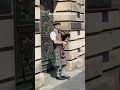 Busker at Royal Mile in Edinburgh Scotland.