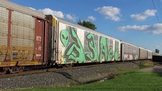 New Killer K5LLA On BNSF 7354 Leads 31M With NS 7708 Trailing Behind In Sterling Heights, MI.