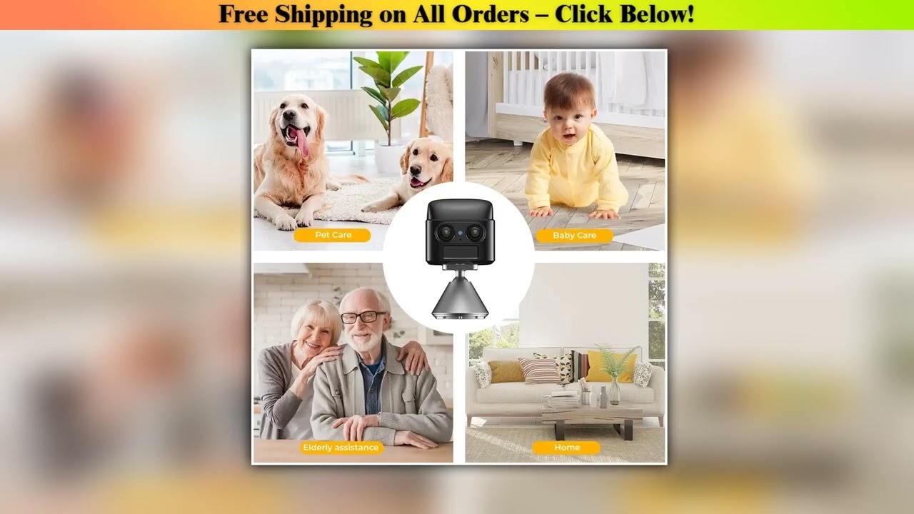 Wifi Security Mini Camera 4G Dual Lens 6X Zoom Webcam 2 Way Audio Baby Monitor Night Vision