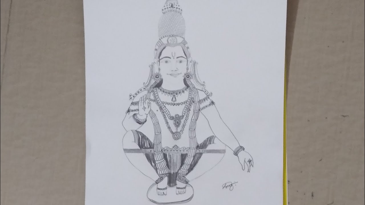 Ayyappa swami sitting on a tiger/How to draw a beautiful Penart of swami  Ayyappa/Makar Sankranti | Drawings, Pencil shading, Realistic