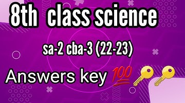 8th science sa2 cba-3 Real paper 2023 Answers key 💯🔑🔑🔑