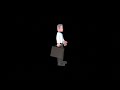3D Cartoon Physicist Character Turntable | Friendly Scientist with Briefcase