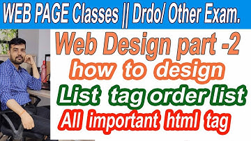 web Design part -2 | html list tag for exam | for drdo copa/bca/mca other exam
