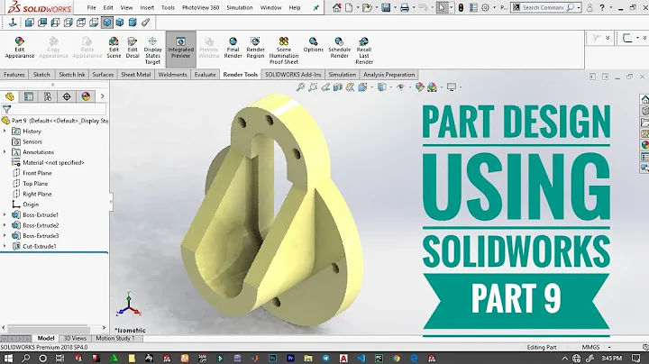 Solidworks tutorial for beginners exercise 9 in [2020]
