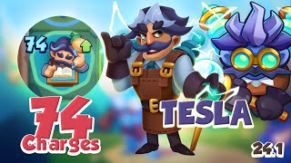 74 CHARGES with TESLA is INSANE! Rush Royale