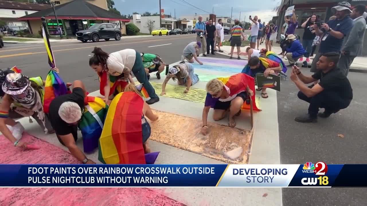 Cruel political act': Pulse Memorial rainbow crosswalk in Orlando