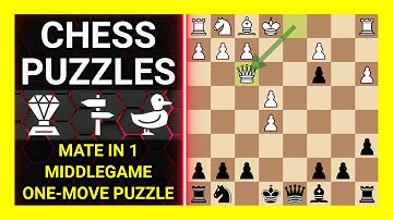 Chess Puzzles to Practice. Themes: Mate in 1, Middlegame, One-move puzzle. Learn Chess