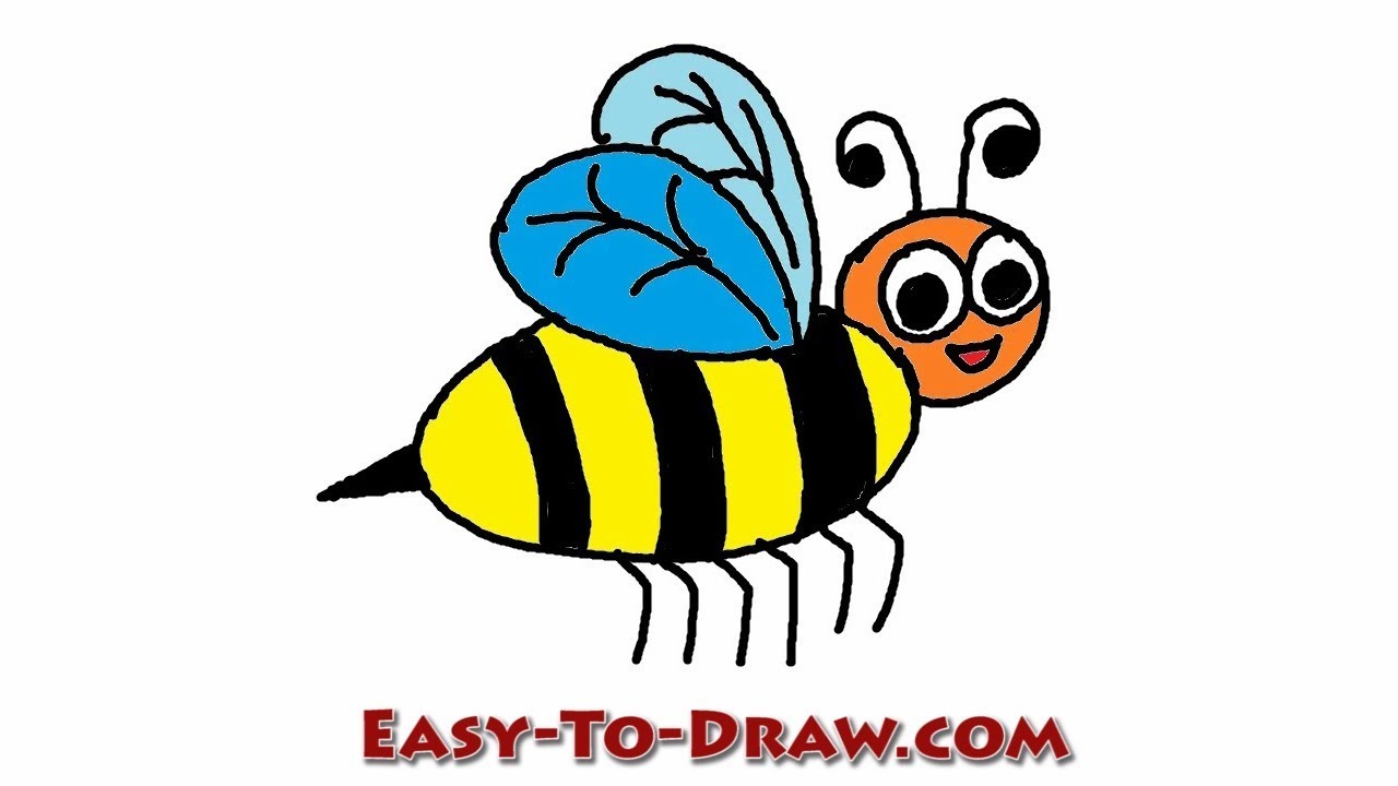 Bee Drawing Tutorial - How to draw Bee step by step