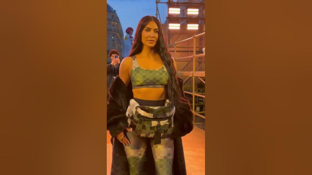 Louis Vuitton Mens Spring 2024 Show, Kim Kardashian Shows Off Her Abs in a  Sports Bra, Leggings, and Heels