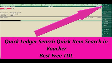 Quick Search Ledger and Stock Item in Any Voucher Tally.ERP9