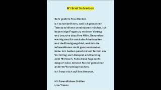 DTZ B1 Brief schreiben: Musterlösung in 60 Sekunden I 5. Bitte um einen Termin