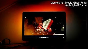 Ambilight4PC - Momolight effect using Boblight during video playback - Ghost rider trailer