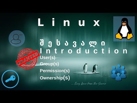 Linux. შესავალი თემებზე users, groups, permissions, ownerships