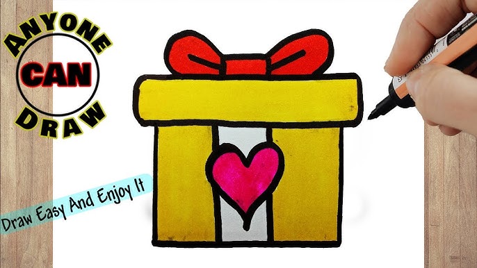 How to Draw a Cute Gift Box Easy 