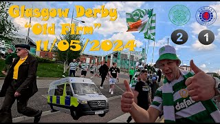 CELTIC vs RANGERS - Driving along the crowd after Glasgow 