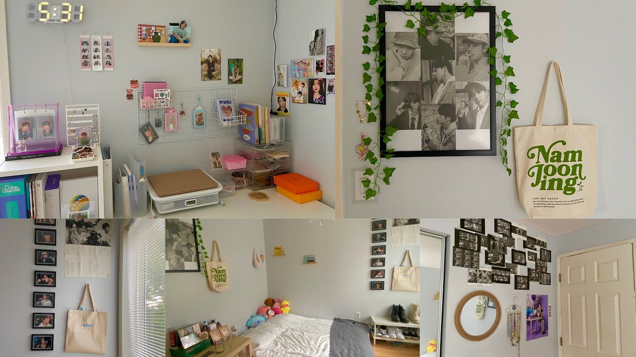 room tour 2021 ! minimalistic + kpop inspired