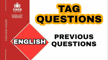 TAG QUESTIONS | ENGLISH GRAMMAR | for psc and cseb exams