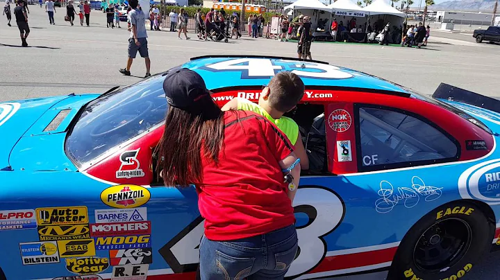 Brandon Hamm getting into a Nascar "Car"