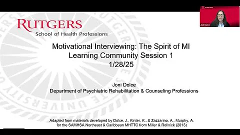 Motivational Interviewing and its Use in Behavioral Health - Embodying the Spirit of MI