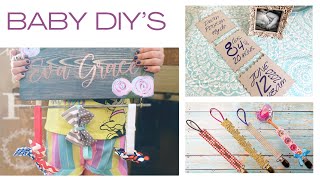 EASY BABY DIY'S | DIY PACIFIER CLIPS | DIY BABY STATS SIGN | DIY BABY MOBILE | DIY BOW HOLDER