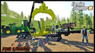 Felling With The Fixed Head Processor! - Logging Crew 104 - Farming Simulator 2019 - FDR Logging screenshot 2