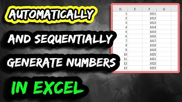 Excel Tutorial - Automatically Generate Sequential Numbers