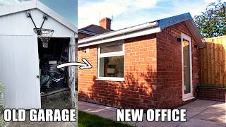 We Transformed an UNUSABLE Garage into a Home Office🏡 Start to Finish 🏗️