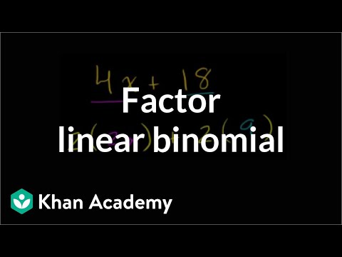 Example 1: Factor a linear binomial by taking a common factor | Algebra I | Khan Academy