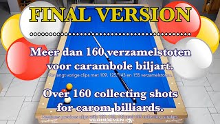 160 verzamelstoten voor carambole/160 collecting shots for Carom - pdf: https://tinyurl.com/jepbzh96