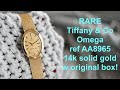 Rare Tiffany &amp; Co Omega AA8965 - 14k solid gold cal 484 - all original w box from 1971