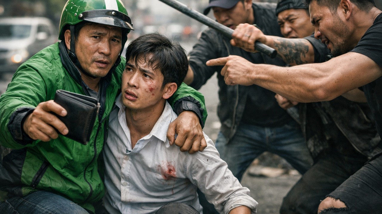 Anh Xe Ôm Trả Lại Ví Tiền Cho Khách Bị Cả Băng Nhóm Dàn Cảnh Đổ Tội Ăn Cắp Rồi Đánh Đập Giữa Đường.