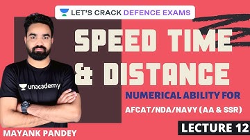 L12: Speed Time and Distance | Basics | Numerical Ability for Defence Exams | AFCAT  2020 Exam